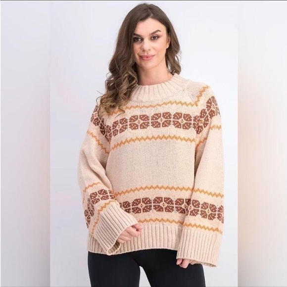 MADEWELL Overbrook Fair Isle Mockneck Sweater, EUC! - Picture 2 of 7